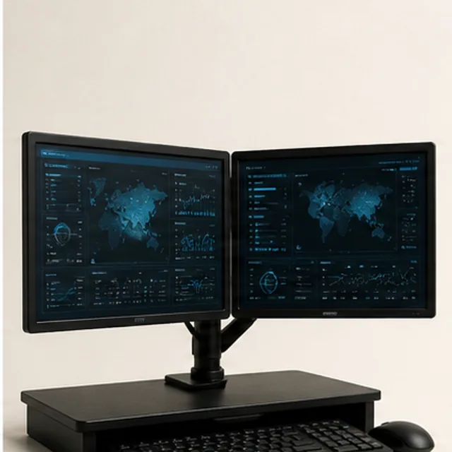 A dual-monitor SOC desk
