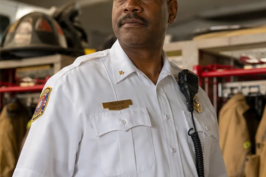 A firefighter-paramedic at the station