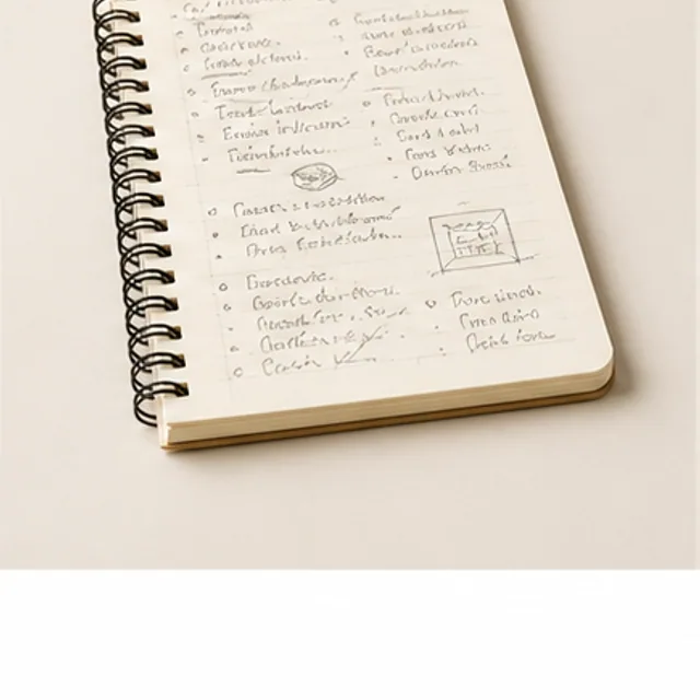 A handwritten notebook