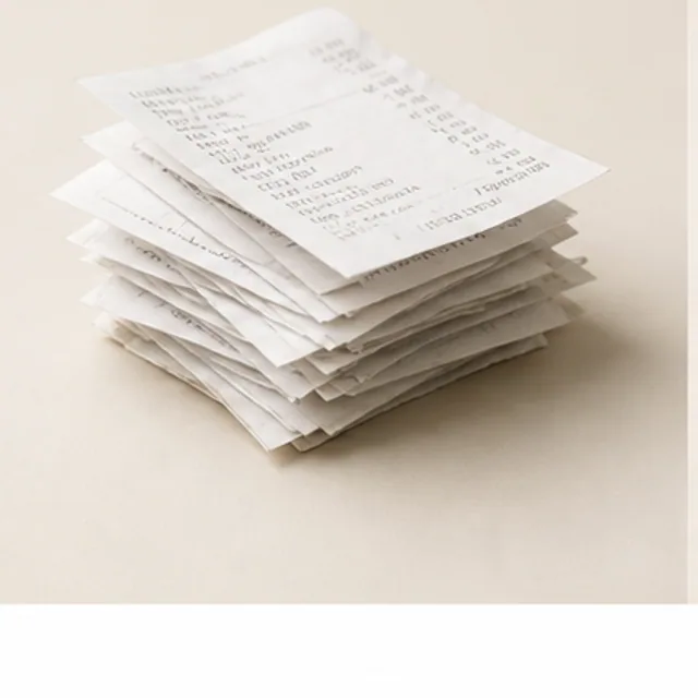 A stack of receipts