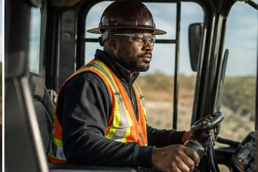 An operator in the cab