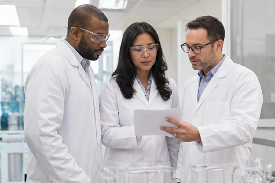 A lab manager at a review