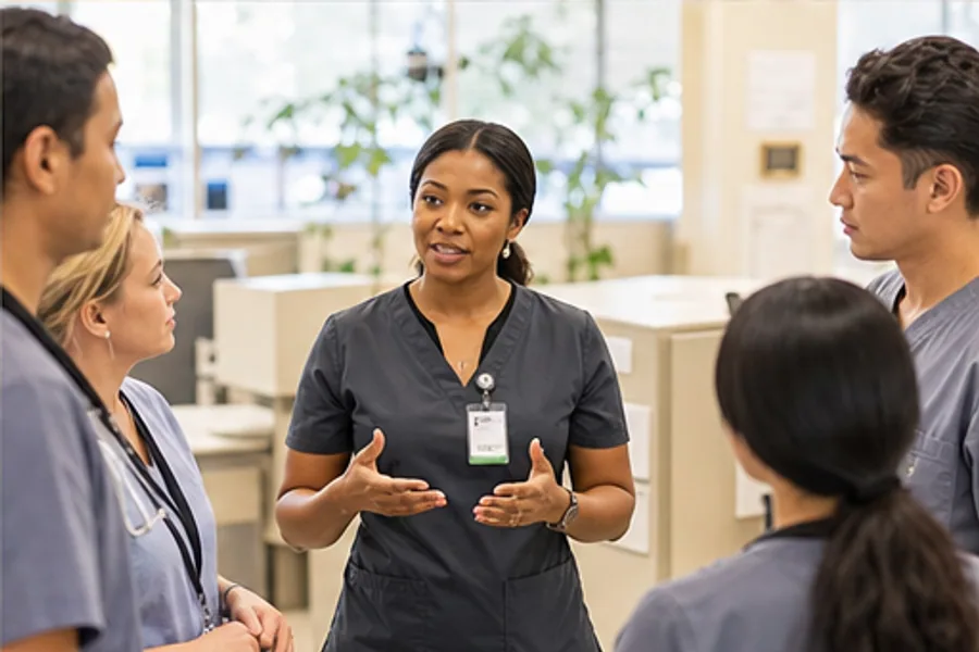 A lead MA at the nurses' station