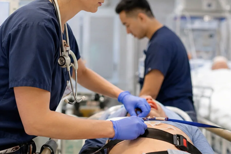 An emergency department bay, calm between patients