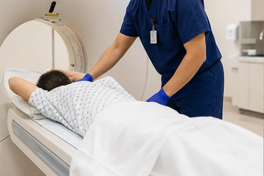 A CT scanner room