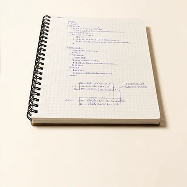 A paper notebook